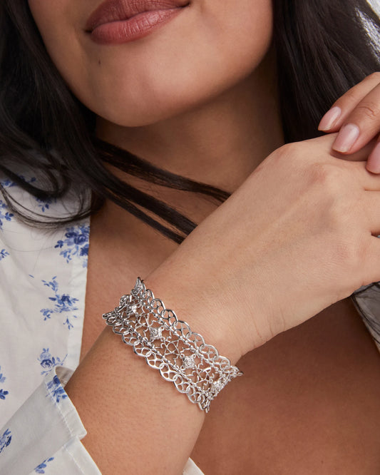 KENDRA SCOTT Krista Lace Silver Cuff Bracelet