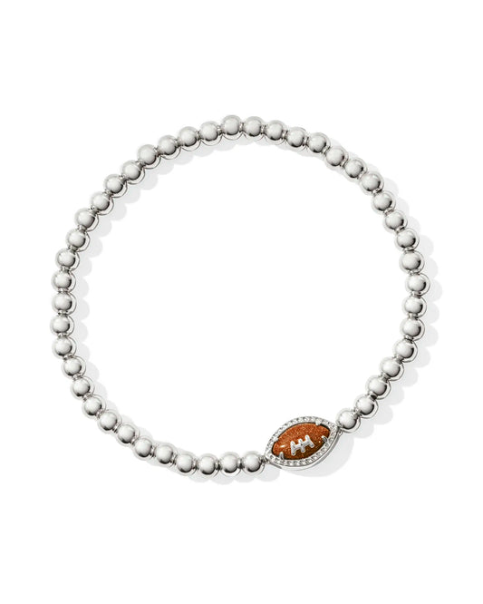 KENDRA SCOTT Football Silver Stretch Bracelet in Orange Goldstone