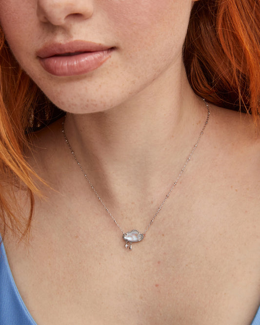 KENDRA SCOTT Celeste Cloud Silver Short Pendant Necklace