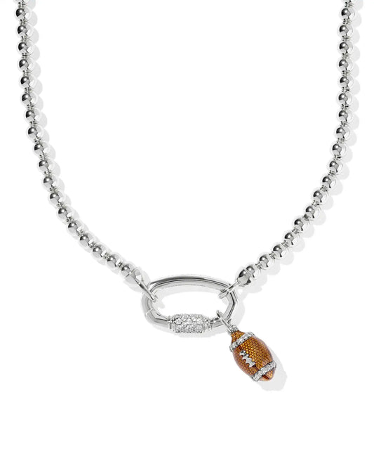 KENDRA SCOTT Football Silver Metal Strand Necklace