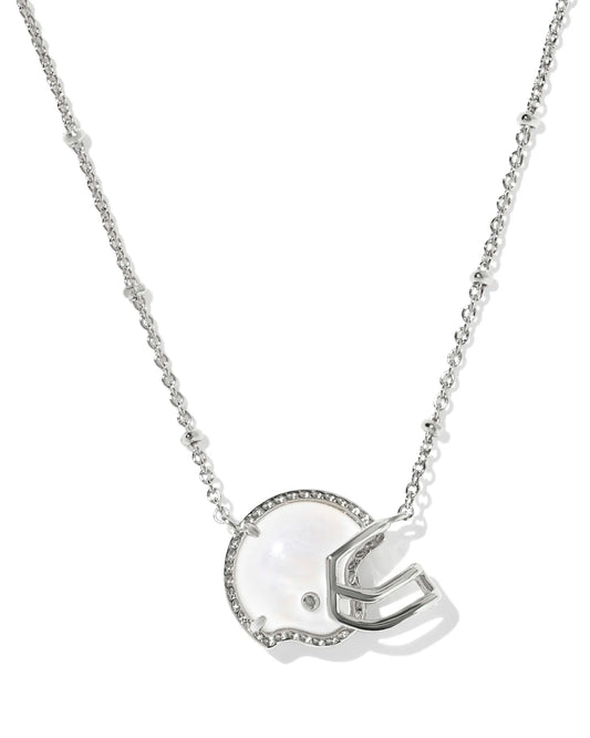 KENDRA SCOTT Football Helmet Silver Short Pendant Necklace