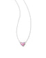 KENDRA SCOTT Framed Ari Heart Silver Short Pendant Necklace in Lilac Oplscnt Resin