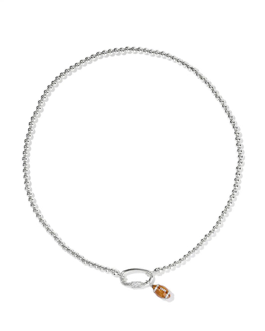 KENDRA SCOTT Football Silver Metal Strand Necklace