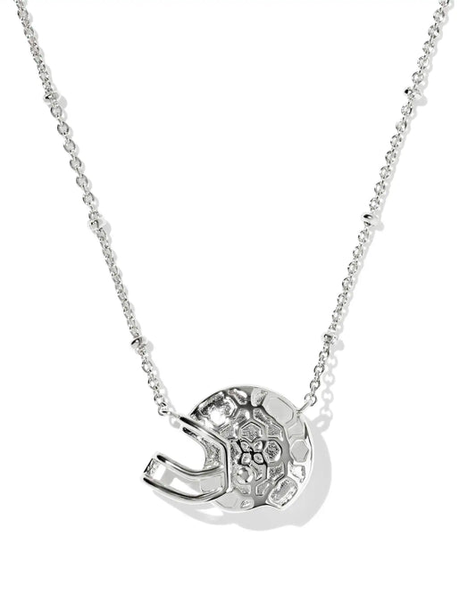 KENDRA SCOTT Football Helmet Silver Short Pendant Necklace