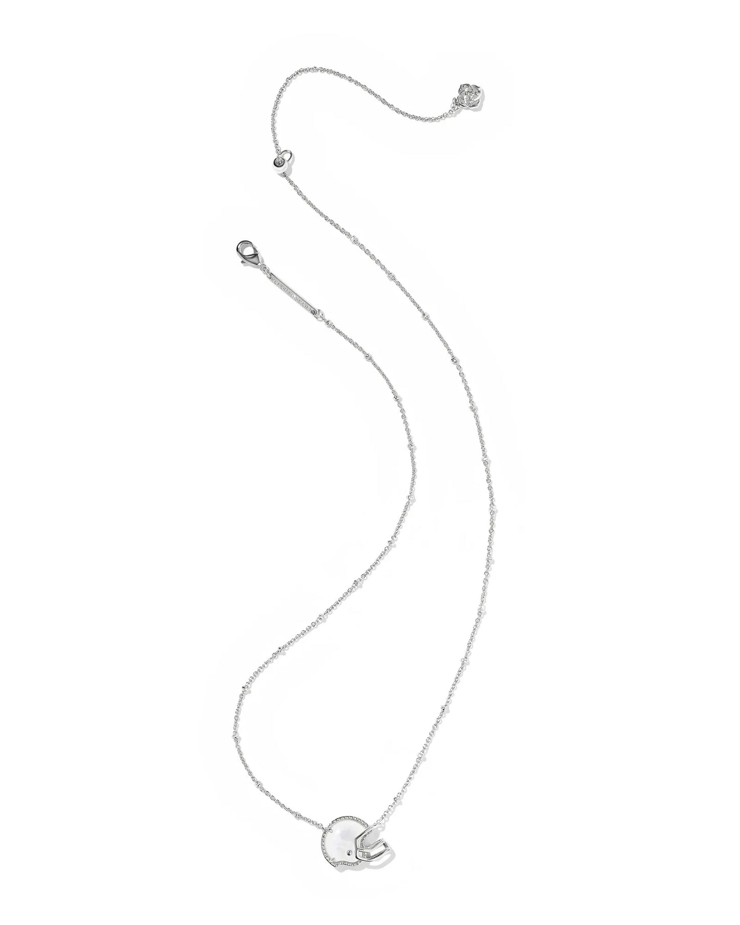 KENDRA SCOTT Football Helmet Silver Short Pendant Necklace