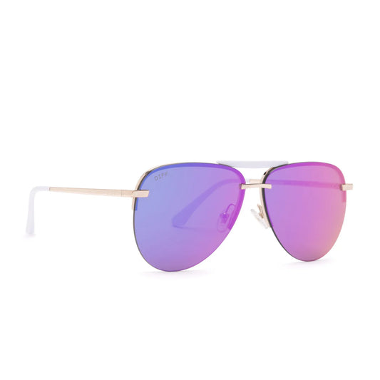 DIFF EYEWEAR TAHOE * GOLD* PURPLE MIRROR