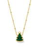 KENDRA SCOTT Holiday Tree Gold Short Pendant Necklace