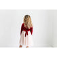 Girls Red Velvet Tulle Fancy Holiday Winter Party Dress