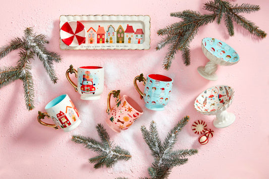 MUDPIE Christmas Village Tray & Dip Set