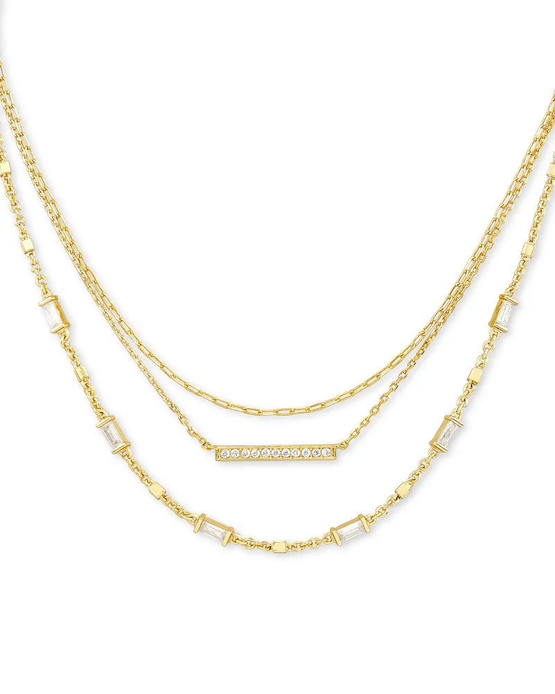 KENDRA SCOTT Addison Triple Strand Necklace in Gold