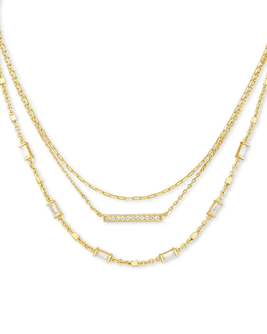 KENDRA SCOTT Addison Triple Strand Necklace in Gold