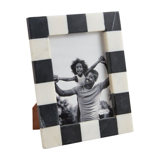 Mudpie Large Black & White Check Frame 5x7