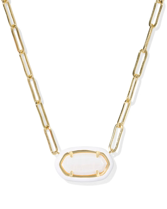 KENDRA SCOTT Elisa Enamel Frame Gold Paperclip Necklace