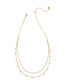 KENDRA SCOTT Eve Gold Multi Strand Necklace in White Mix