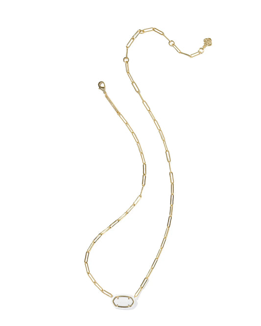KENDRA SCOTT Elisa Enamel Frame Gold Paperclip Necklace