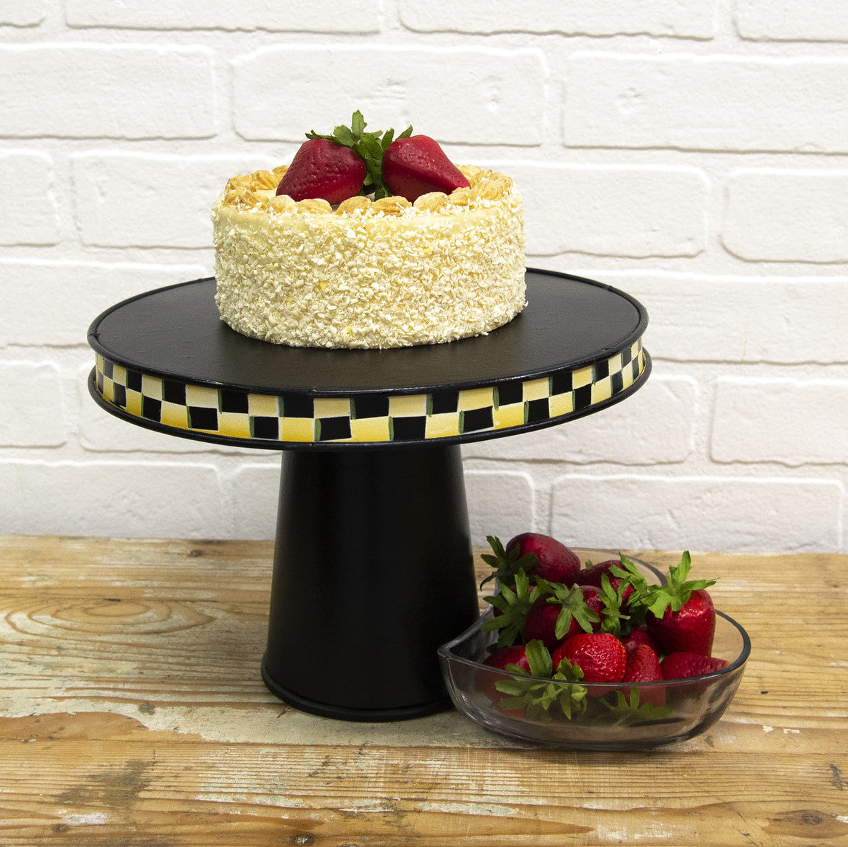 Celebrate Every Day Checked Cake Stand