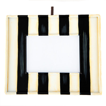 Black & White Striped 5 x 7 Frame Finial Holder
