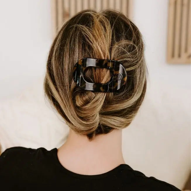 TELETIES Round Flat Hair Clip | Small | Tortoise