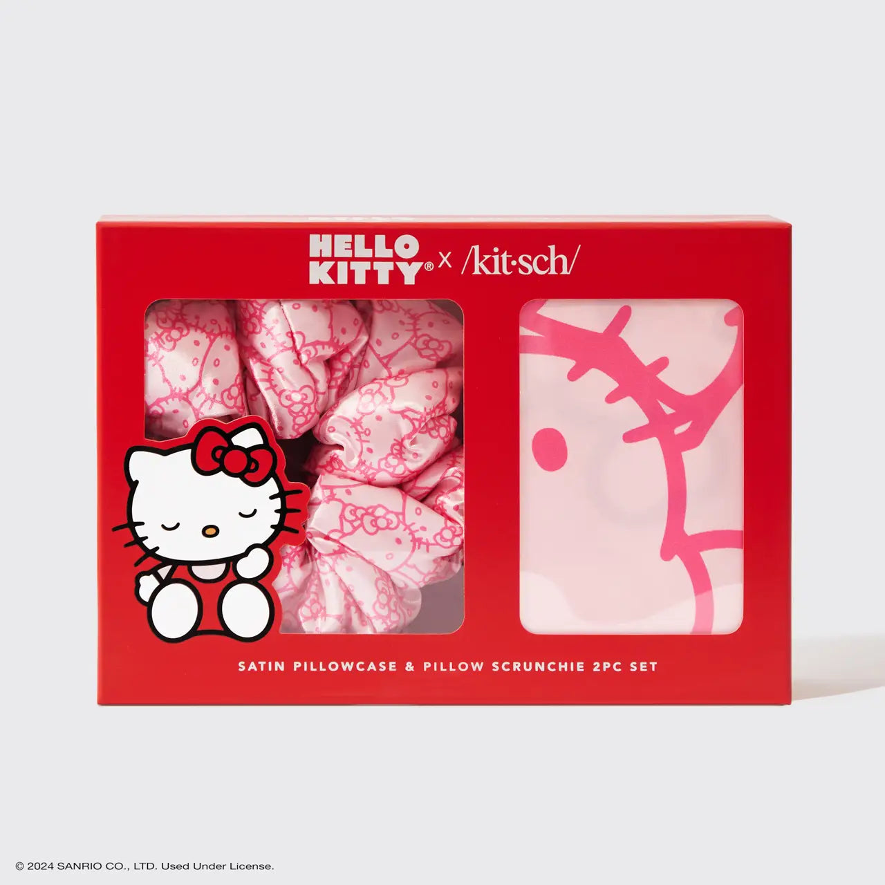 KITSCH Hello Kitty X Kitsch Satin Pillowcase & Pillow Scrunchie Set