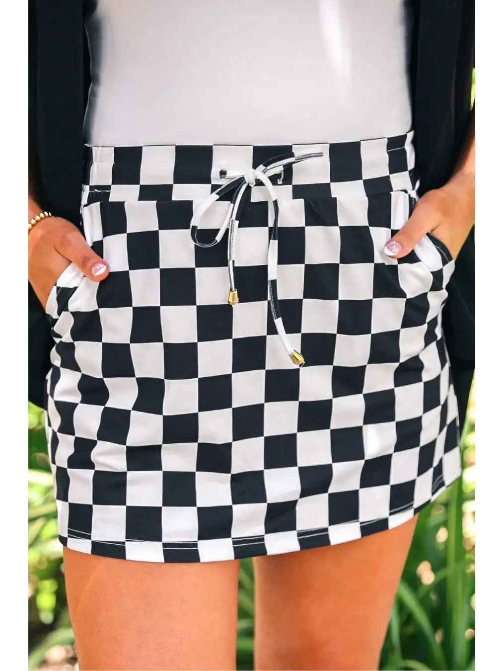 Checkerboard Checkered Skort