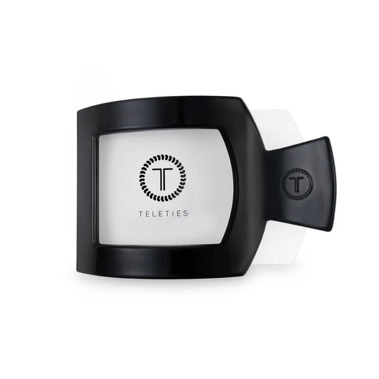 TELETIES Square Flat Hair Clip | Med. | Jet Black