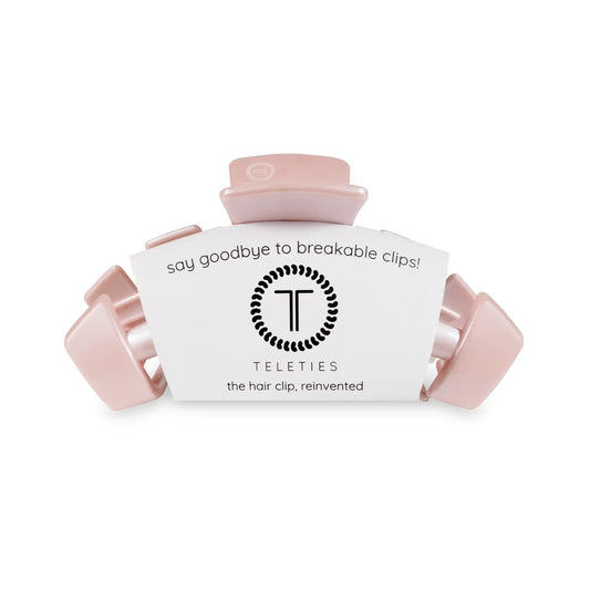 TELETIES Classic Hair Clip | Medium | Pearly Pink