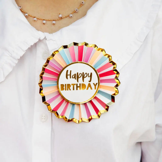 Pink Happy Birthday Badge