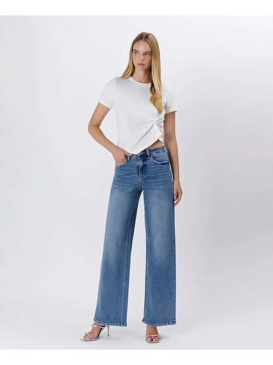 Lovervet by VERVET Tummy Control Super High Rise Baggy Wide Jeans