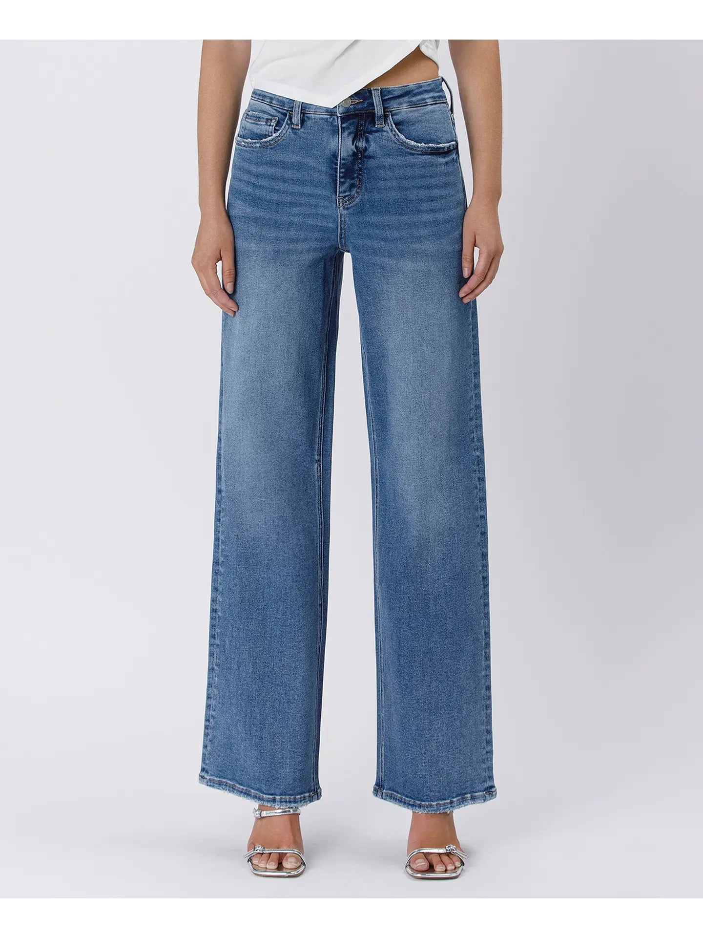 Lovervet by VERVET Tummy Control Super High Rise Baggy Wide Jeans