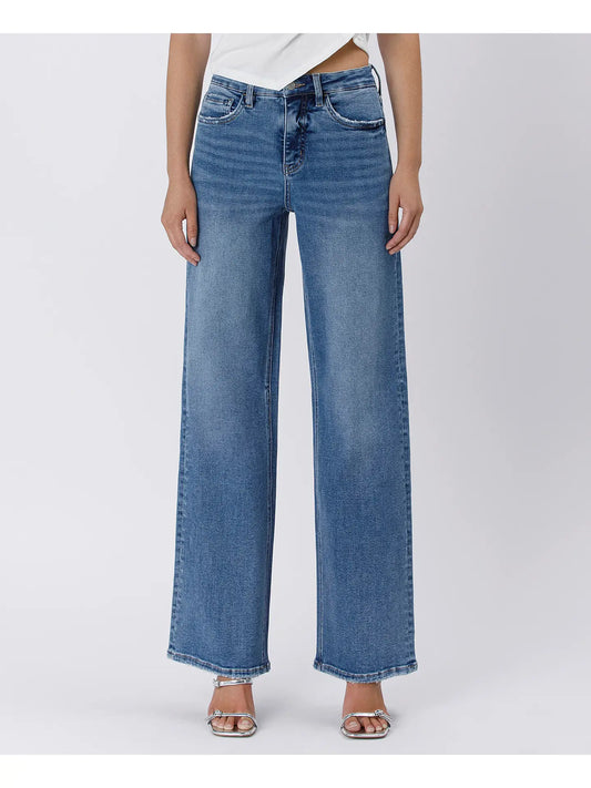 Lovervet by VERVET Tummy Control Super High Rise Baggy Wide Jeans