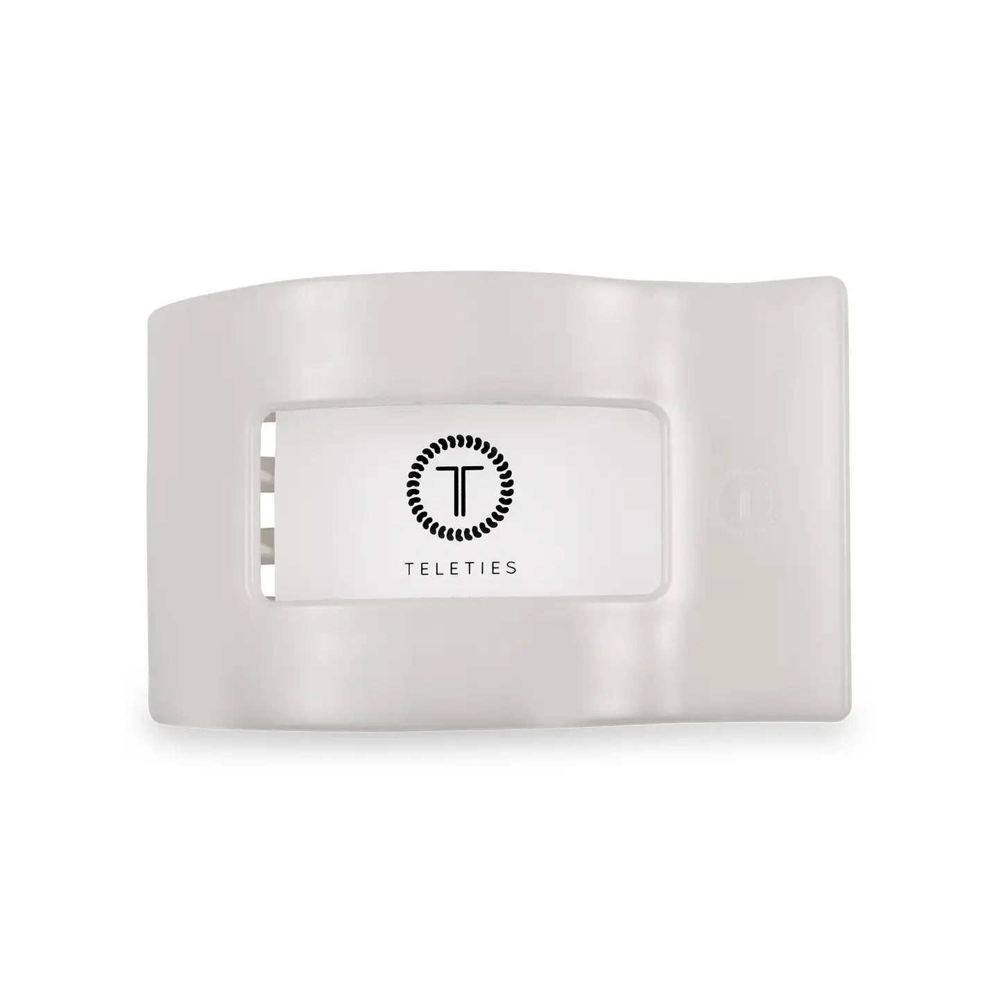 TELETIES Flat Rectangle Hair Clip | Medium | Coconut White