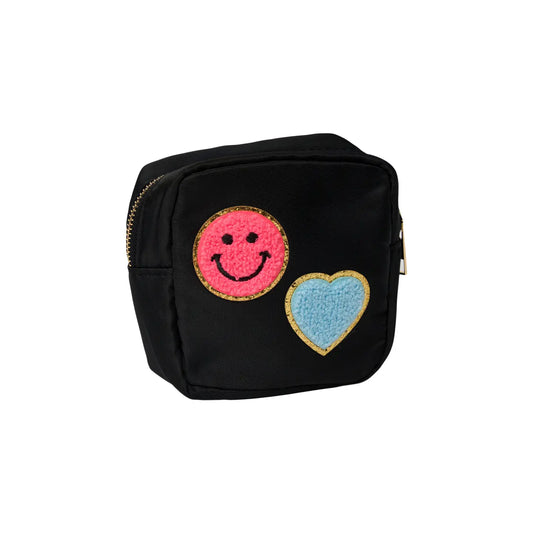 Nylon Pouch W/Glitter Chenile Patches