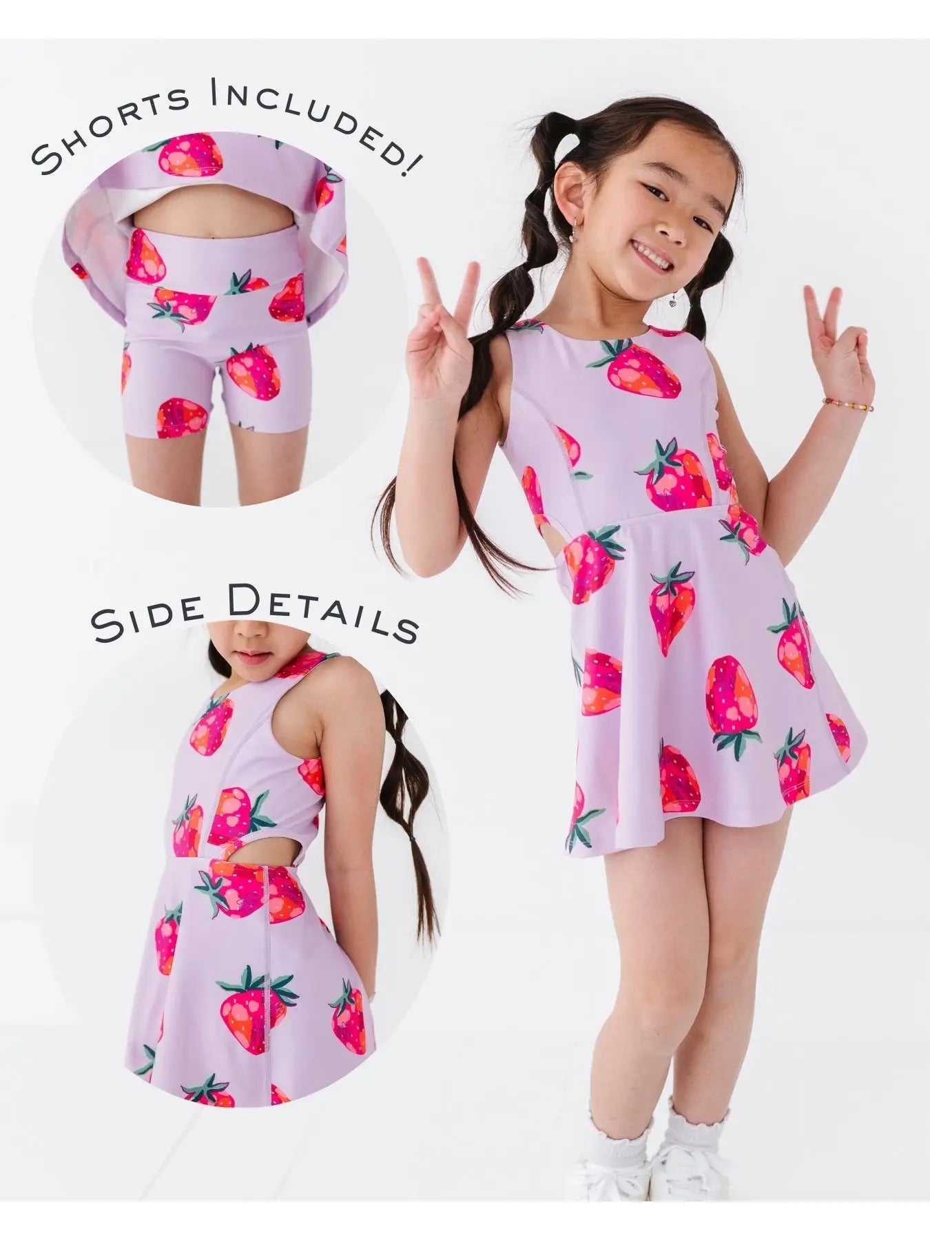 Strawberries Open Sides Dress (with Detached Shorts!)