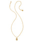 KENDRA SCOTT Crystal Letter B Gold Short Pendant Necklace in White Crystal