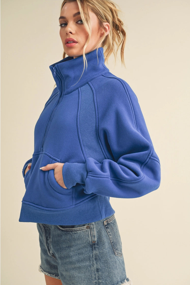 Dove Funnel Neck Half Zip