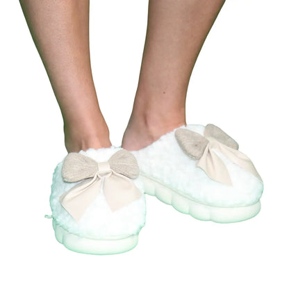 Christa Cozycream Bow Slippers