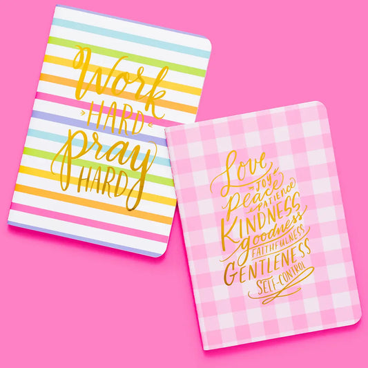 Notebook Set - Spiritual - Stripes + Gingham - 2 Pc Set