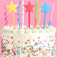Whimsy Novelty Birthday Candles | 14 Pc Glitter Star Set