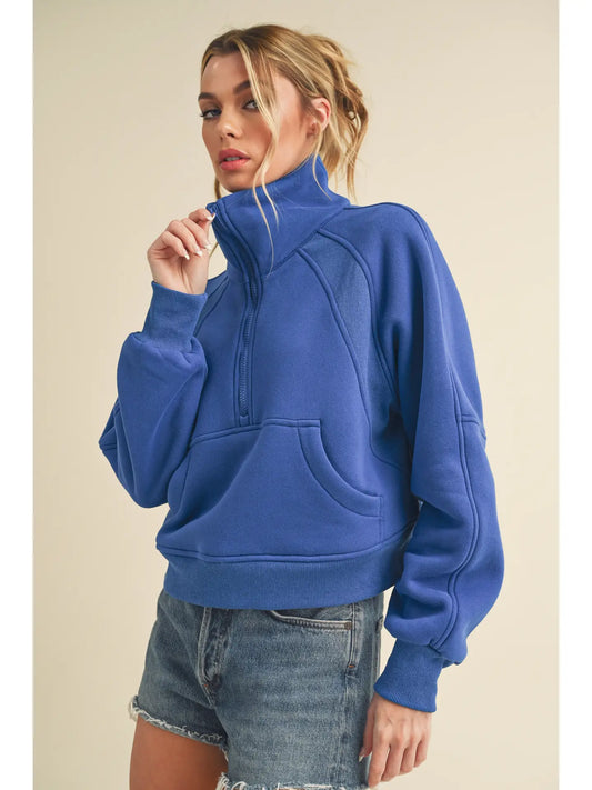 Dove Funnel Neck Half Zip