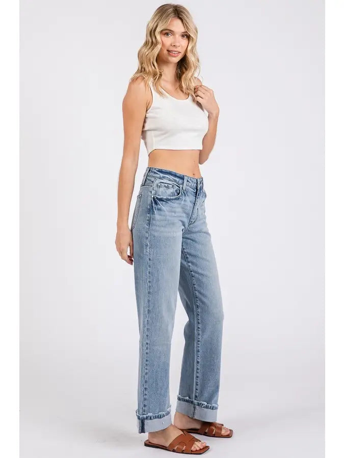 Petra153  Super Soft Touch Low Rise Comfort Baggy Straight