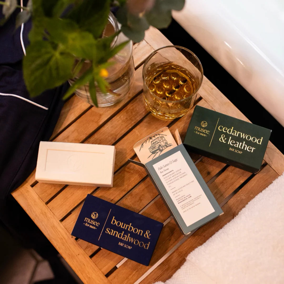 Musee     Cedarwood & Leather Bar Soap