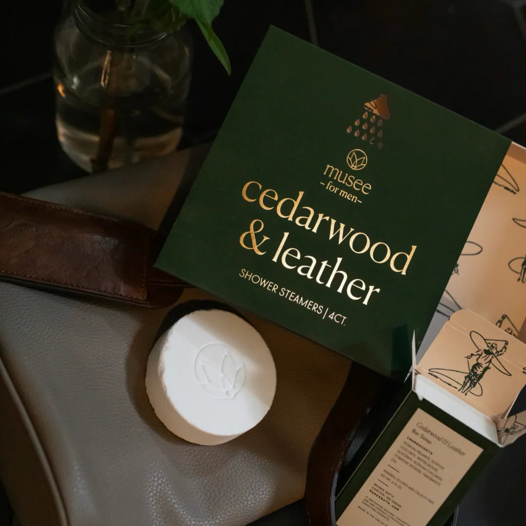 Musee   Cedarwood & Leather Shower Steamer