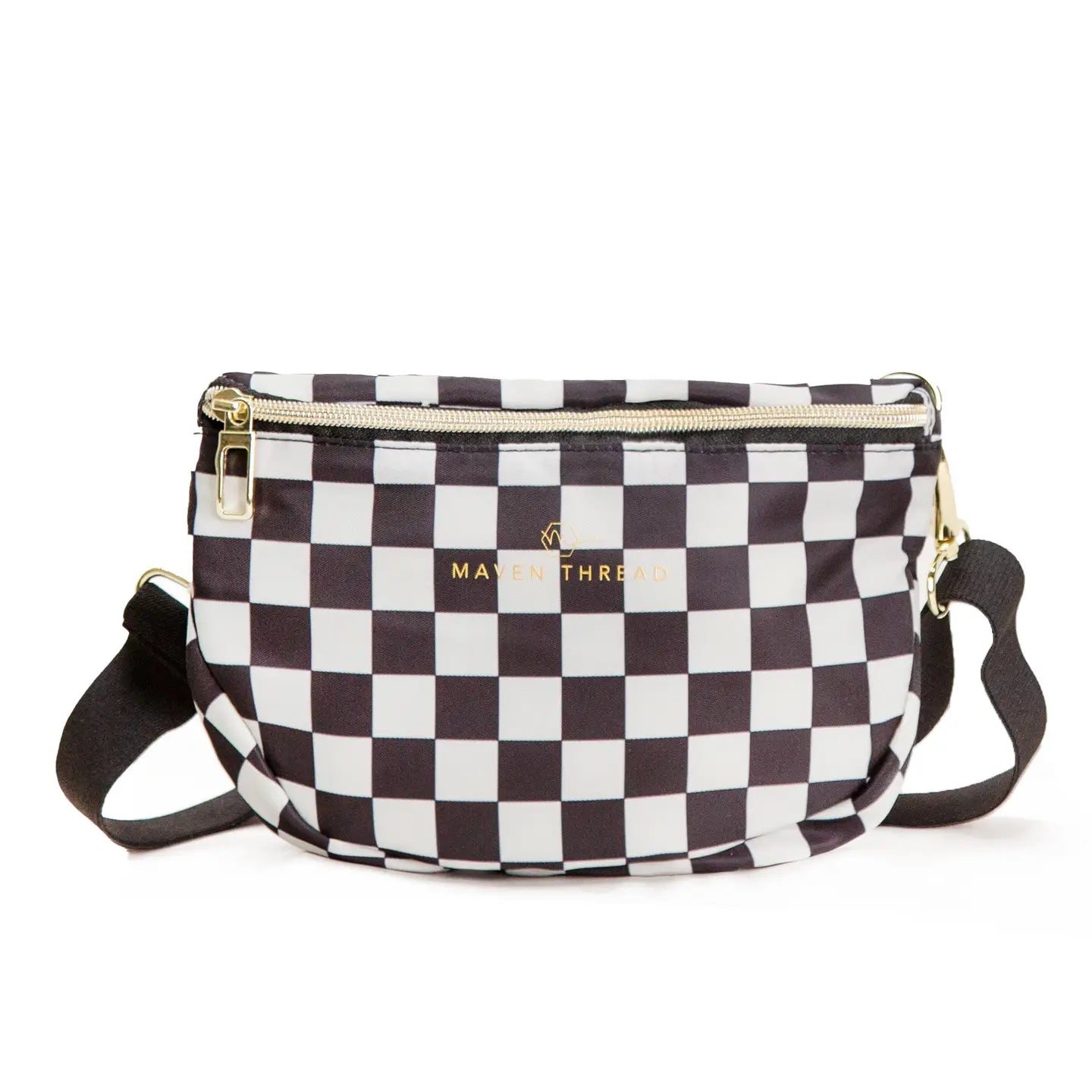 3-in-1 Crossbody Bag - B&W Checkered