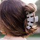 TELETIES Classic Hair Clip | Large | Silver Flames