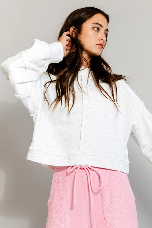 Solid Cropped Sweatshirt