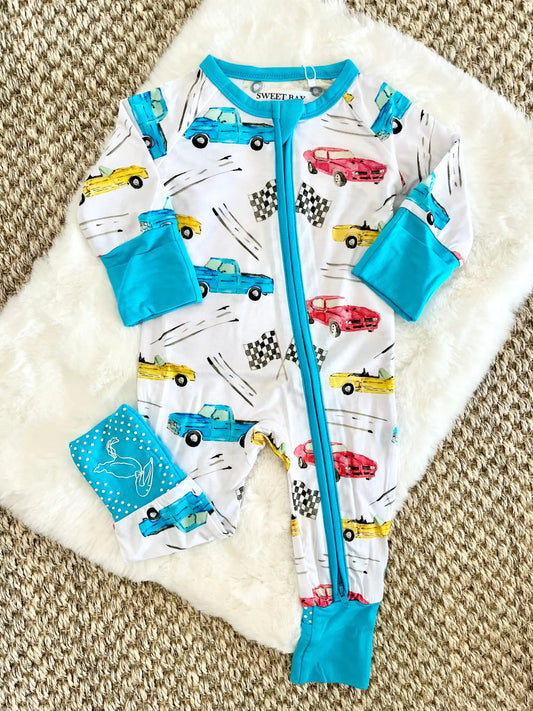 Cruisin Cars Zipper Onesie