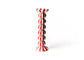 Coton Colors Red Stripe Large Ruffle Knobbed Candle Holder