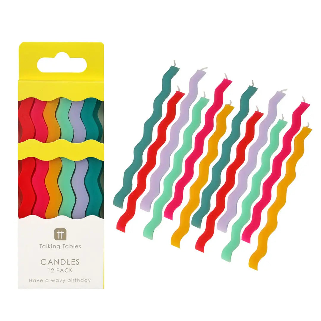 Wavy Tall Birthday Candle - 12 Pack