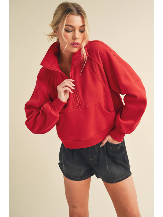 Dove Funnel Neck Half Zip