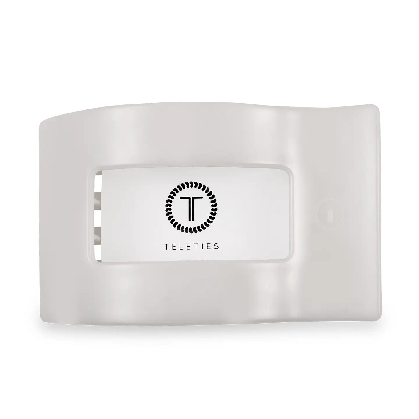 TELETIES Flat Rectangle Hair Clip | Large | Coconut White